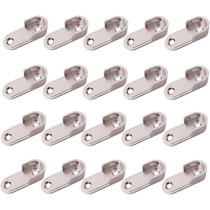 Sipery 20Pcs Oval Closet Rod End Supports Flanges Socket Wardrobe Hanging Rail Rod End Bracket Support for 16mm/0.6inch Diameter Rod with Screws