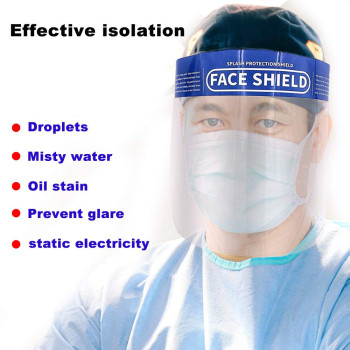 Sofia Clothing 5 Pcs Reusable Safety Face Shield, Elastic Transparent Full Face Protective Visor with Eye & Head Protection, Disposable Face Shield Protect from Saliva Oil Splash and Etc for Indoor & Outdoor Use