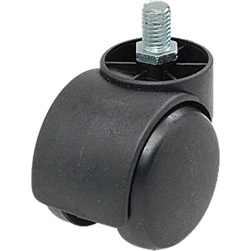 Sourcingmap a10011400ux0175 Threaded Stem Connector Twin-Wheel Chair Caster - Black