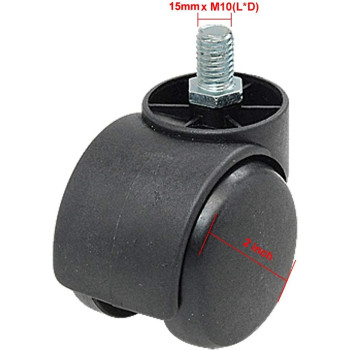 Sourcingmap a10011400ux0175 Threaded Stem Connector Twin-Wheel Chair Caster - Black