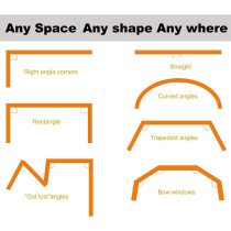 Super More 16 1/2 FT Bendable Curtain Track Ceiling Mounted Straight Curved Ceiling Track Set Top Side Mounting Ceiling for Installation Windows Curtain Room Divider Curtain - 5 Meter