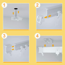 Super More 16 1/2 FT Bendable Curtain Track Ceiling Mounted Straight Curved Ceiling Track Set Top Side Mounting Ceiling for Installation Windows Curtain Room Divider Curtain - 5 Meter