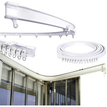 Super More 3 Metres Bendable Straight Curved Curtain Track Top Side Mounting ...