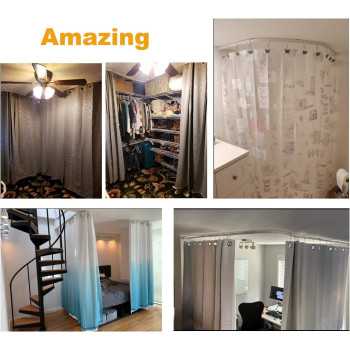 Super More 3 Metres Bendable Straight Curved Curtain Track Top Side Mounting ...