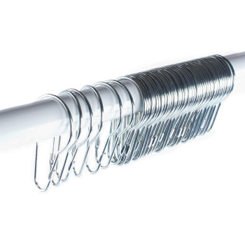 Super Z Outlet Silver Metal Shower Curtain Style Hanging Clip Chain Hooks for Sorting & Organizing, Window Arts & Crafts Display, DIY Key Hangers (50 Pieces)