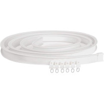 SuperMMarK 9.8 Feet Flexible Bendable Curtain Track Straight Curved Ceiling Track Set Top Side & Ceiling Mounting for L Shape U Shape Bay Windows Shower Curtains Room Divider