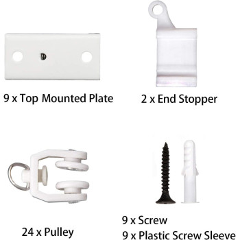 SuperMMarK 9.8 Feet Flexible Bendable Curtain Track Straight Curved Ceiling Track Set Top Side & Ceiling Mounting for L Shape U Shape Bay Windows Shower Curtains Room Divider