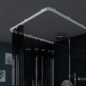 SuperMMarK 9.8 Feet Flexible Bendable Curtain Track Straight Curved Ceiling Track Set Top Side & Ceiling Mounting for L Shape U Shape Bay Windows Shower Curtains Room Divider