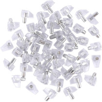 Tbestmax 5 mm Clear Shelf Support Pegs Cabinet Clips Holder Plastic Bookcase Self-Locking Pins for Kitchen Furniture Book Shelves 95 pcs