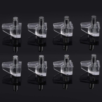 Tbestmax 5 mm Clear Shelf Support Pegs Cabinet Clips Holder Plastic Bookcase Self-Locking Pins for Kitchen Furniture Book Shelves 95 pcs