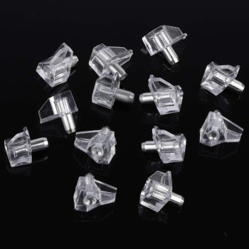 Tbestmax 5 mm Clear Shelf Support Pegs Cabinet Clips Holder Plastic Bookcase Self-Locking Pins for Kitchen Furniture Book Shelves 95 pcs
