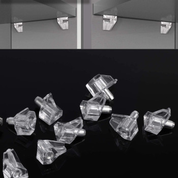 Tbestmax 5 mm Clear Shelf Support Pegs Cabinet Clips Holder Plastic Bookcase Self-Locking Pins for Kitchen Furniture Book Shelves 95 pcs