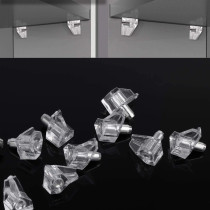 Tbestmax 5 mm Clear Shelf Support Pegs Cabinet Clips Holder Plastic Bookcase Self-Locking Pins for Kitchen Furniture Book Shelves 95 pcs