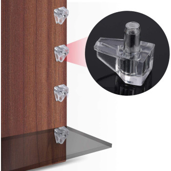 Tbestmax 5 mm Clear Shelf Support Pegs Cabinet Clips Holder Plastic Bookcase Self-Locking Pins for Kitchen Furniture Book Shelves 95 pcs