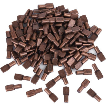 Tbestmax 5 mm Shelf Support Pegs Spoon Bookshelf Pins Cabinet Shelves Peg Metal Bookcase Clips for Kitchen Shelf Holder 120 Pcs Deep Brown