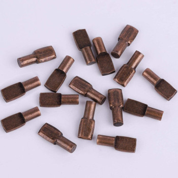 Tbestmax 5 mm Shelf Support Pegs Spoon Bookshelf Pins Cabinet Shelves Peg Metal Bookcase Clips for Kitchen Shelf Holder 120 Pcs Deep Brown