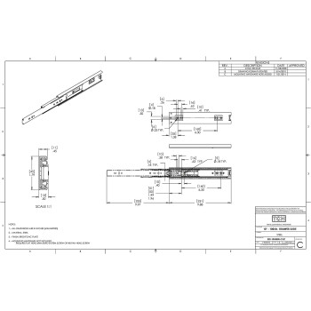 TCH Hardware 10" Inch 100 LB Steel Full Extension Ball Bearing Drawer Slides - Kitchen Cabinet Desk Draw