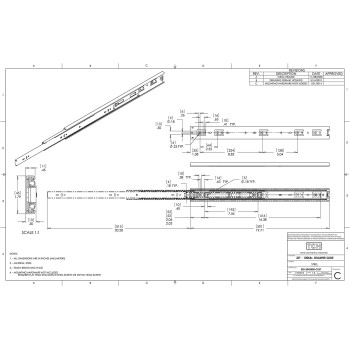 TCH Hardware 20" Inch 100 LB Steel Full Extension Ball Bearing Drawer Slides - Kitchen Cabinet Desk Draw