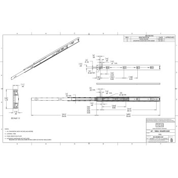 TCH Hardware 24" Inch 100 LB Steel Full Extension Ball Bearing Drawer Slides - Kitchen Cabinet Desk Draw