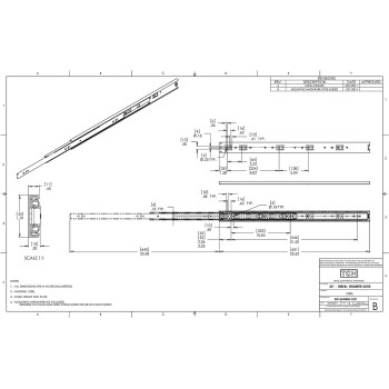 TCH Hardware 26" Inch 100 LB Steel Full Extension Ball Bearing Drawer Slides - Kitchen Cabinet Desk Draw