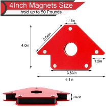 TIOIT 6 Pcs Arrow Welding Magnet, Welding Magnet Set for Metal Working 25, 50, and 75 Lbs Strength Magnetic Welding Holder, 45,90,135,180Degree Angle Fits for welding, soldering, assembling