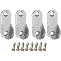 TOPBATHY Oval Clothes Hanging Rod Holder (4 Pieces Support and 8 Pieces Screws)
