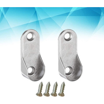 TOPBATHY Oval Clothes Hanging Rod Holder (4 Pieces Support and 8 Pieces Screws)
