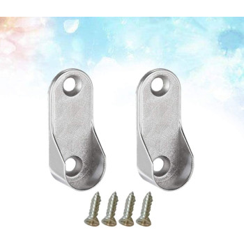 TOPBATHY Oval Clothes Hanging Rod Holder (4 Pieces Support and 8 Pieces Screws)