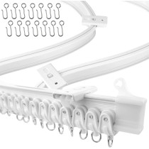 UrbanRed 5M Ceiling Curtain Track Ceiling Track Ceiling Mount for Curtain Rail with Track Curtain System Bunk Bed Curtains RV Curtain Track Bendable Ceiling Track Room Divider Ceiling Track for Curtains