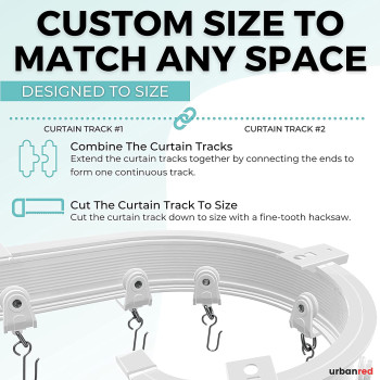 UrbanRed 5M Ceiling Curtain Track Ceiling Track Ceiling Mount for Curtain Rail with Track Curtain System Bunk Bed Curtains RV Curtain Track Bendable Ceiling Track Room Divider Ceiling Track for Curtains
