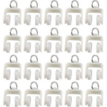 uxcell Curtain Track Plastic Twin Wheeled Carriers Drapery Rail Sliding Glider for Windows Shower Curtain Tracks 13mm Dia 100 Pcs