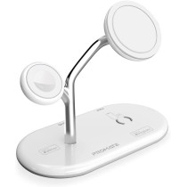 Promate MagSafe Charging Station with 5W Magnetic MFi Apple Watch Charger Pro, iPhone14,iPad Air,Synergy White