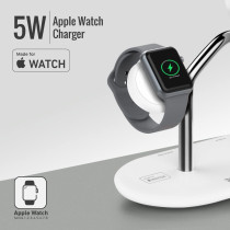 Promate MagSafe Charging Station with 5W Magnetic MFi Apple Watch Charger Pro, iPhone14,iPad Air,Synergy White