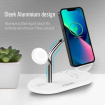 Promate Wireless Charging Station, 4-in-1 Charging Dock with 5W Magnetic MFi Apple Watch Charger, Bonsai