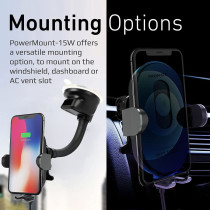 Promate Wireless Car Charger Mount, 15W Qi Fast Charging Auto-Clamping Dashboard Air Vent Phone Holder