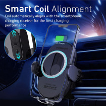 Promate Wireless Car Charger Mount, 15W Qi Fast Charging Auto-Clamping Dashboard Air Vent Phone Holder