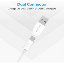 Promate Wireless Charger for iPhone 12, Fast Charging 15W Mag-Safe Qi Magnetic Charging Pad with Dual USB-C/USB-A Connector, White