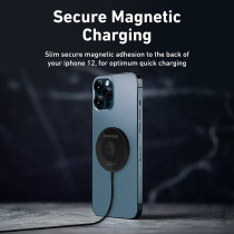 Promate 3-in-1 Wireless Charger, Dual Sided Magnetic Qi Wireless Charging Pad with 15W Mag-Safe, MagCord-Trio, Black