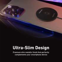 Promate 3-in-1 Wireless Charger, Dual Sided Magnetic Qi Wireless Charging Pad with 15W Mag-Safe, MagCord-Trio, Black