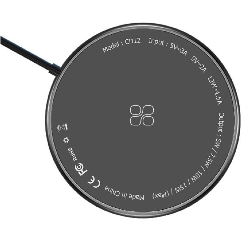 Promate Wireless Charger for iPhone 12, Fast 15W Mag-Safe Qi Magnetic Charging Pad with USB-C Connector