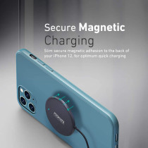 Promate Wireless Charger for iPhone 12, Fast 15W Mag-Safe Qi Magnetic Charging Pad with USB-C Connector
