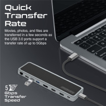 Promate USB-C Hub, 13-in-1 Multi-Display Hub with Dual 4K HDMI, 4K DisplayPort, 1000Mbps LAN, 100W USB-C Power Delivery