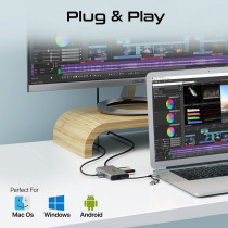 Promate USB-C Hub, 9-in-1 4K Multi-Display Aluminum Hub with Dual HDMI, 1080p VGA Port, 1000Mbps LAN, 20W USB-C Power