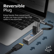 Promate USB-C to HDMI Adapter, Ultra-Compact Type-C to 4K 30Hz HDMI Hub with 3 USB 3.0 Sync Charge 5Gbps Ports
