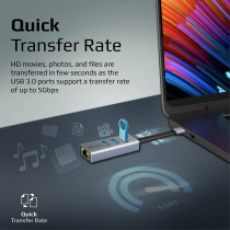 Promate USB-C to Ethernet Adapter Hub, Aluminum Alloy High-Speed USB-C Hub to 10/100/1000Mbps Ethernet Port with 5 Gbps