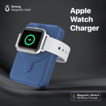 Promate Magnetic Wireless Power Bank, Portable 10000mAh 15W Wireless Dual Magnetic and Apple Watch Charger, Blue