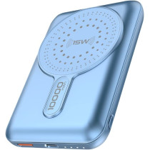 Promate Magnetic Wireless Power Bank, 10000mAh 15W Qi Wireless Mag-Safe Battery Pack with 20W USB-C Power Delivery Port, Blue