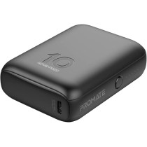 Promate USB-C Power Bank, Smallest 10000mAh Portable Charger with 20W USB-C Power Delivery Input/Output Port, Black