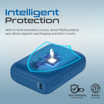 Promate USB-C Power Bank, Worldâ€™s Smallest 10000mAh Portable Charger with 20W USB-C Power Delivery, Blue