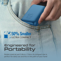 Promate USB-C Power Bank, Worldâ€™s Smallest 10000mAh Portable Charger with 20W USB-C Power Delivery, Blue